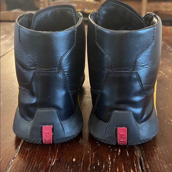 Prada Sport High Top Black Leather Sneakers - Picture 5 of 12